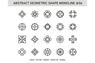 Abstract Geometric Shape Monoline 06