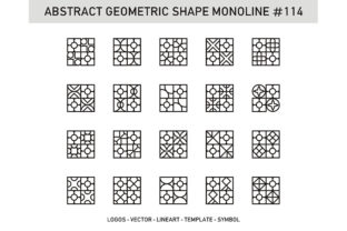 Abstract Geometric Shape Monoline 114: A Versatile, Scalable Design Resource for Modern Creative Projects