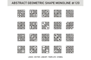 Abstract Geometric Shape Monoline 120
