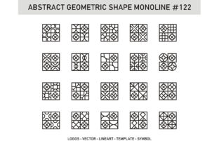 Abstract Geometric Shape Monoline 122