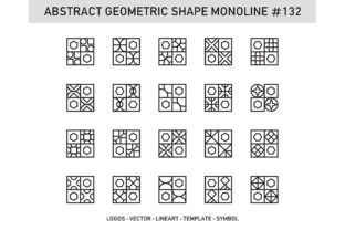 Abstract Geometric Shape Monoline 132