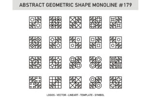 Abstract Geometric Shape Monoline 179