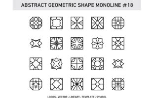 Abstract Geometric Shape Monoline 18: Clean, Scalable, and Ready for Real-World Design