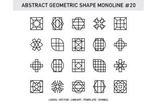 Abstract Geometric Shape Monoline 20