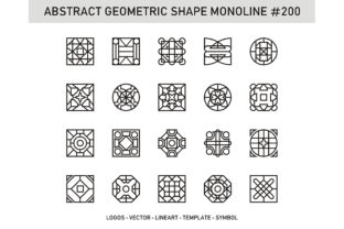 Abstract Geometric Shape Monoline 20