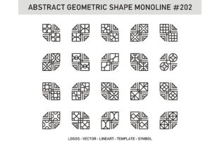 Abstract Geometric Shape Monoline 202