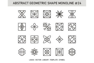 Abstract Geometric Shape Monoline 24