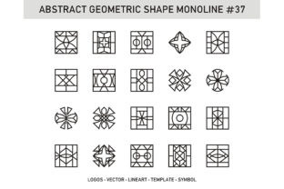 Abstract Geometric Shape Monoline 37