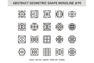 Abstract Geometric Shape Monoline 90