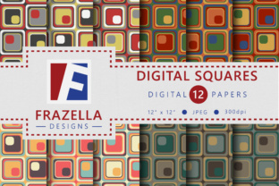 Retro Digital Squares Digital Paper Collection