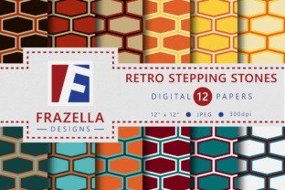 Vintage Stepping Stones Retro Digital Paper Collection